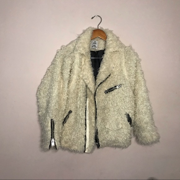 Unif x urban outfitters fuzzy moto jacket - Picture 2 of 4